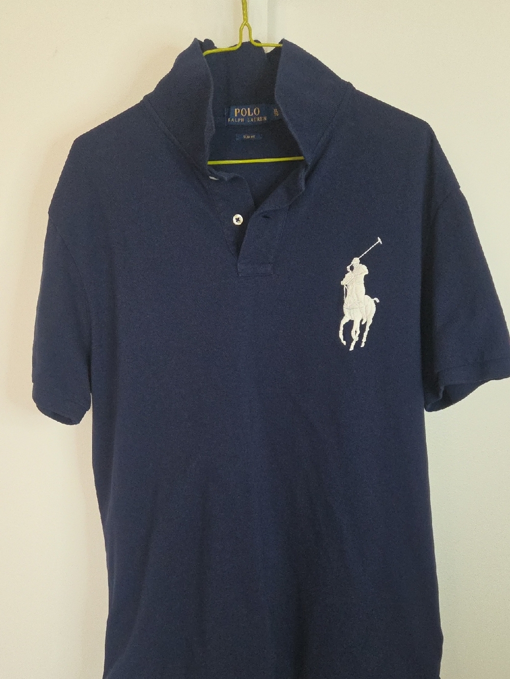 Polo Ralph Lauren Big Pony Polo Shirt Slim Fit Navy Blue XL TG Number 3 Sleeve